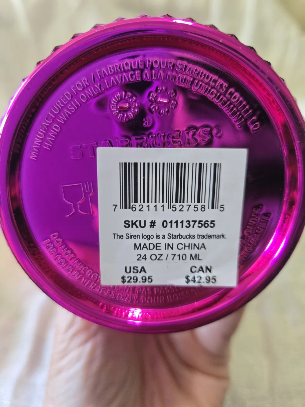 Starbucks Pink Studded Stainless Tumbler Cup
